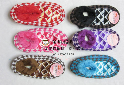 Low price spot foreign trade export umbrella pattern knitted flannel patchwork adult woolen floor socks floor board shoes.