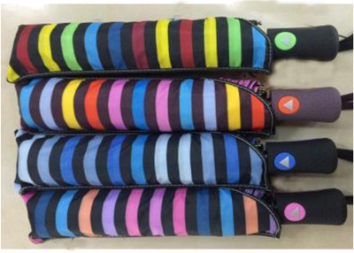 New Colored Cloth Folding Women's Umbrella Tri-Fold Semi-automatic Rain Umbrella Factory Direct Sales