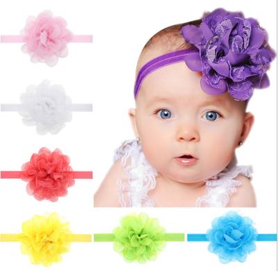 Chiffon flower children with baby hair jewelry wholesale 13 optional color explosion models