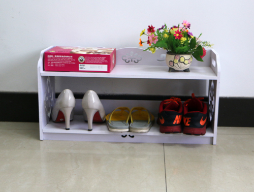 creative european style hollow shoe rack dust-proof storage rack fashion two-layer bauhinia flower storage rack 120