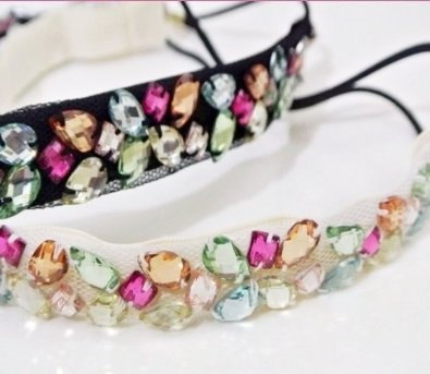 Manufacturers selling European style big diamond diamond beaded Hand Beaded headband spot wholesale