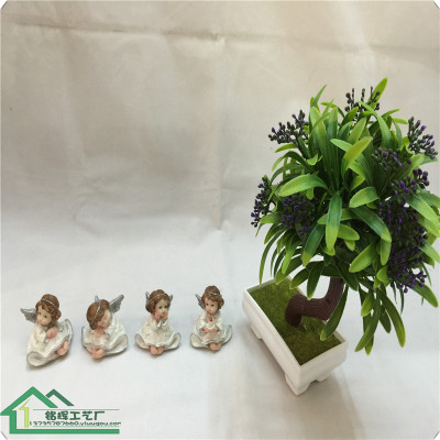 Factory direct resin retro cute angel praying Home Furnishing decorative small ornaments