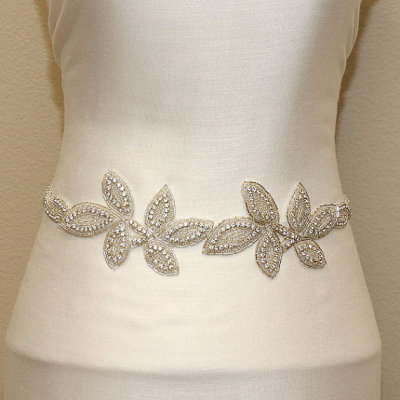 European luxury bride Rhinestone Belt Handmade Beaded ribbon diamond girdle