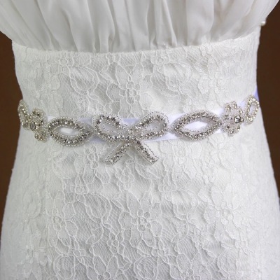European luxury bride Rhinestone Belt Handmade Beaded ribbon diamond girdle