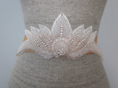 European luxury bride Rhinestone Belt Handmade Beaded ribbon diamond girdle