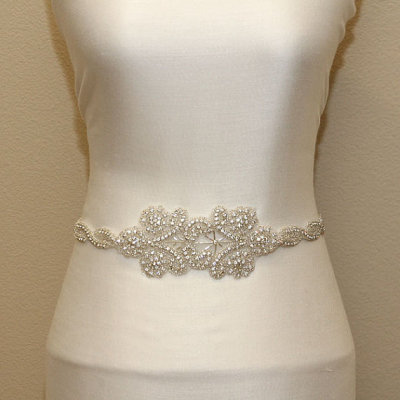 European luxury bride Rhinestone Belt Handmade Beaded ribbon diamond girdle