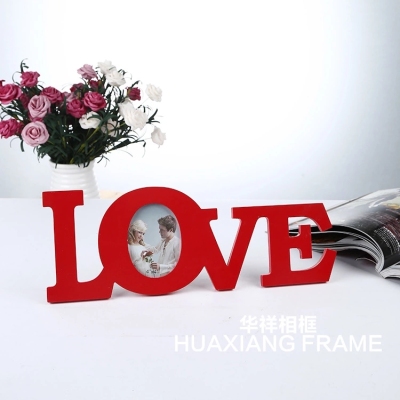 Factory Direct Sales Creative Wooden Carving Love Customizable Photo Frame Photo Frame Wholesale