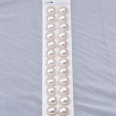 10-13mm natural pearl earrings patch AAA Steamed Buns beads half hole materials wholesale