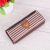 Korean Striped Leather Stationery Case Large Capacity Men and Women Student Stationery Bag Stationery Case Pencil Bag