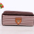 Korean Striped Leather Stationery Case Large Capacity Men and Women Student Stationery Bag Stationery Case Pencil Bag