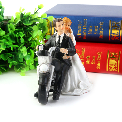 European style wedding cake top motorcycle doll valentine's day gift, wedding doll