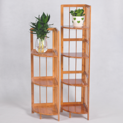 Manufacturer direct-selling bamboo nanzhu corner shelf receive cabinet corner tripod