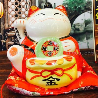 7 inch cat blossoming wedding birthday gift opening housewarming feng shui ornaments piggy bank