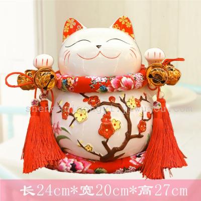 10 inch large plum Lucky Cat opening housewarming gifts decoration Home Furnishing piggy bank
