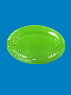 Melamine oval disc green disc snacks manufacturers selling stock sold by catty
