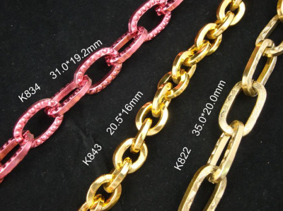 Manufacturers Supply Golden Square Line O-Word Jewelry Chain, a Variety of Styles Aluminum Zipper Chain for Bags