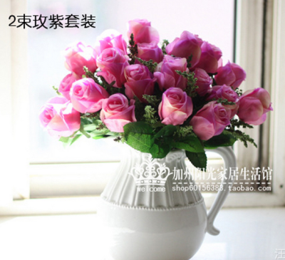 Foreign trade rose gray high-end simulation plastic flower hundred flowers simulation