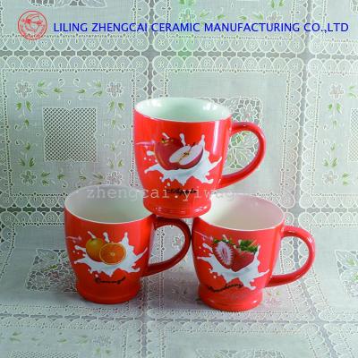 Ceramic fruit pattern coffee advertising promotion cup