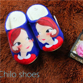 Autumn and winter home men and women lovers printed cute cartoon warm cotton slippers