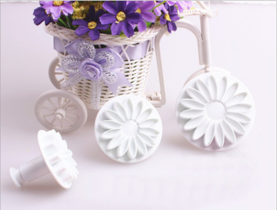 TV Shopping 3PCs Small Size SUNFLOWER Pressing Die Cookie Cutter Spring Fondant Tool Hardcover