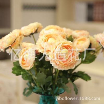 High simulation dew spend even manufacturers selling silk flowers Home Furnishing decoration 2 head even
