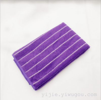 Manufacturers direct wide stripe two-color dishcloth cleaning cloth household kitchen must not hurt the hand 2 pieces