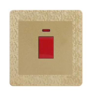 M6 series of gold mosaic series plane point 32A with light switch