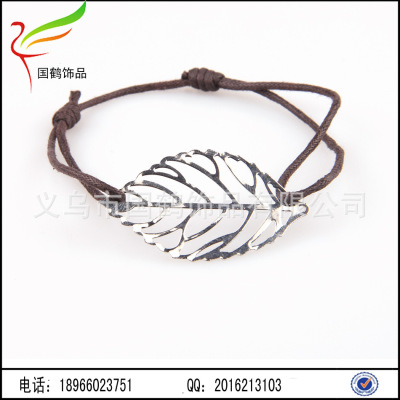 South Korea jewelry wholesale wax wire elastic leaves woven Bracelet