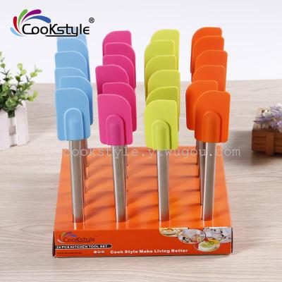 Stainless steel handle high temperature resistant silicone scraper scraper tool baked cake spatula