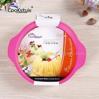 8 inch mousse round silicone cake mold pie and pizza baking tray tools factory direct sales