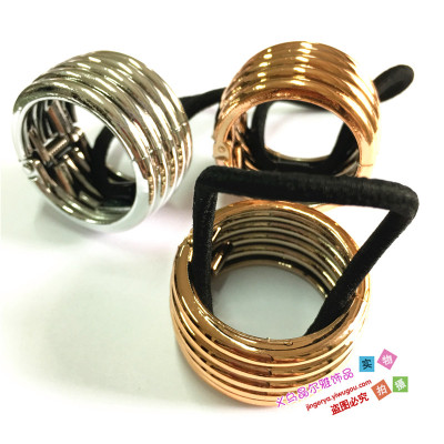 Korean American fashion gold ring buckle Masson Tousheng rubber band headdress