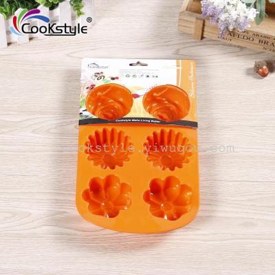 Factory direct baking mold 6 silicone cake mold flowers in the shape of ice cream pudding mold