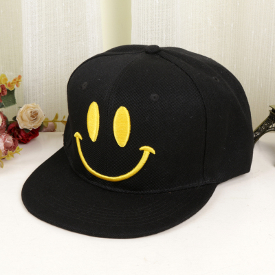 Spring and summer, all black smiley face, cap hip hop hat and cap.