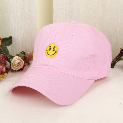 The smiling face design trend men and women's cap spring summer sunshade hat han version outdoor baseball cap.