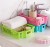Colorful Thickened Rectangular Plastic Storage Basket Kitchen Bathroom Desktop Storage Rack Taobao Hot