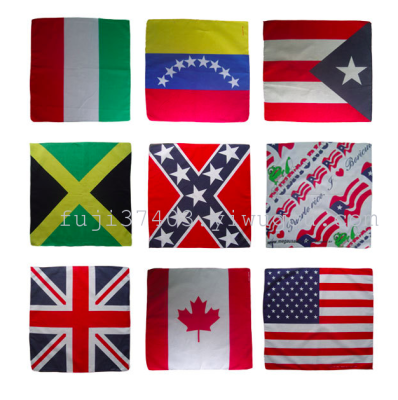 100% cotton custom national flag bandana