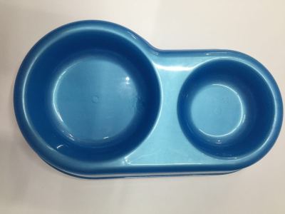 Plastic pet eating bowl dog drinking dinner bowl double bowl pet bowl