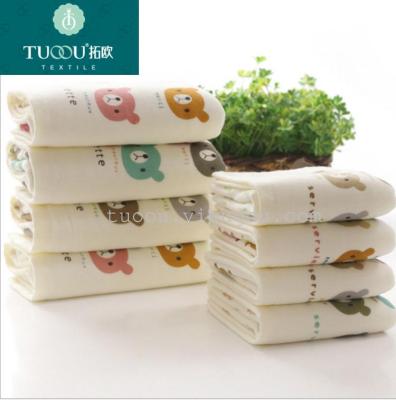Pure cotton gauze cashmere cartoon water absorption does not fade mother and child general high - grade sets of towels