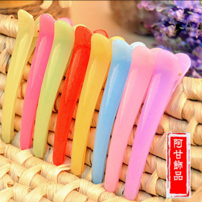 A jelly candy color tip clip duckbill clip alligator clip hair clip 8cm colored translucent plastic hairpin