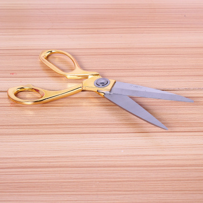 New Golden Scissors Clothing Scissors Stainless Steel Scissors Straight Snips Advanced Gold Plating Dressmaker's Shears Factory Wholesale