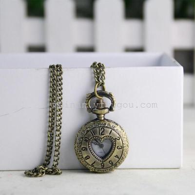 2016 new small hollow sweater chain watch retro classic pocket watch (small)