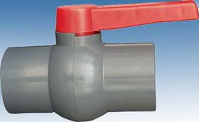 PVC round body ball valve long handle gray