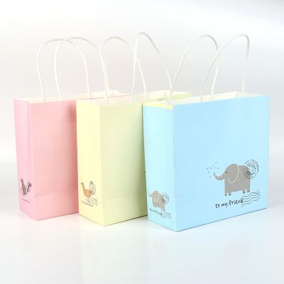 Paper bag packaging bag fashion shopping bag white kraft paper bag Q516