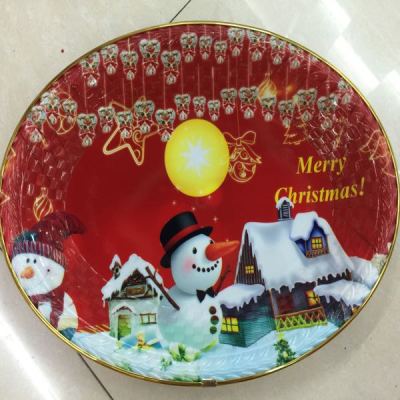 Christmas and snowman plastic plates