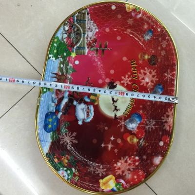 Plastic Christmas plate fruit plate oval plate