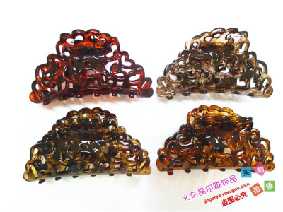 Direct manufacturers PC bright leopard grip hair clip plastic Hair Barrette