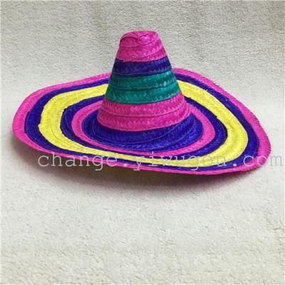 Mexico hat pointed bamboo hat cap cap cap four rainbow national Jazz horn Bull hat