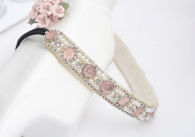 Manufacturers selling fashion handmade Diamond Crystal Beaded headband pearl hair with Hair Barrette