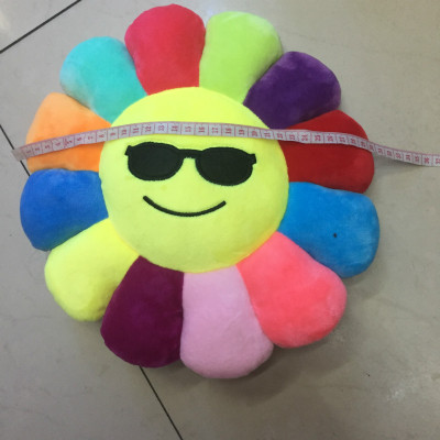 Tiktok Same Creative Colorful Sun Flower Emoji Pillow Customized Plush Toy Small Pendant Gift Cushion