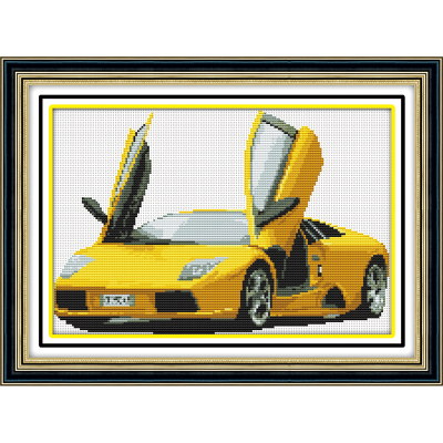 Factory direct wholesale new printing cross stitch Lamborghini 0152